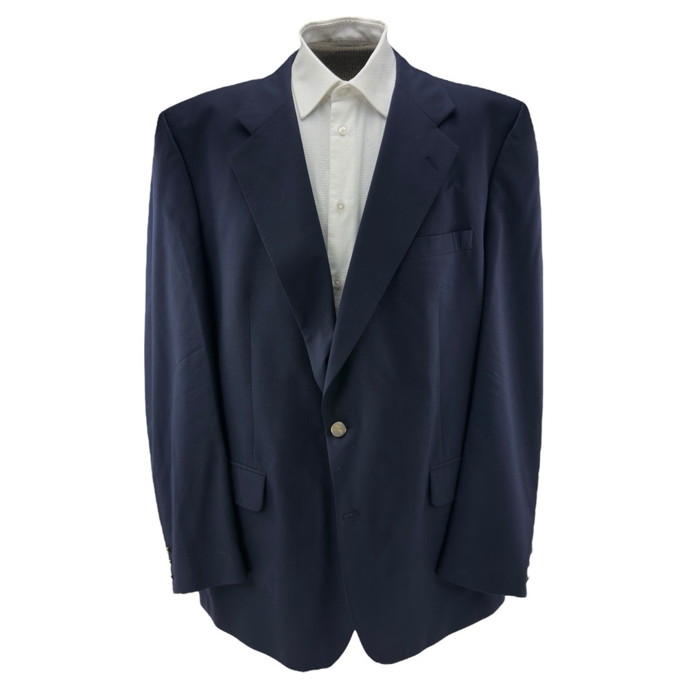 Burberrys' Blue Vintage Super 100's Wool Notch Lapel Blazer Men's Size 50R